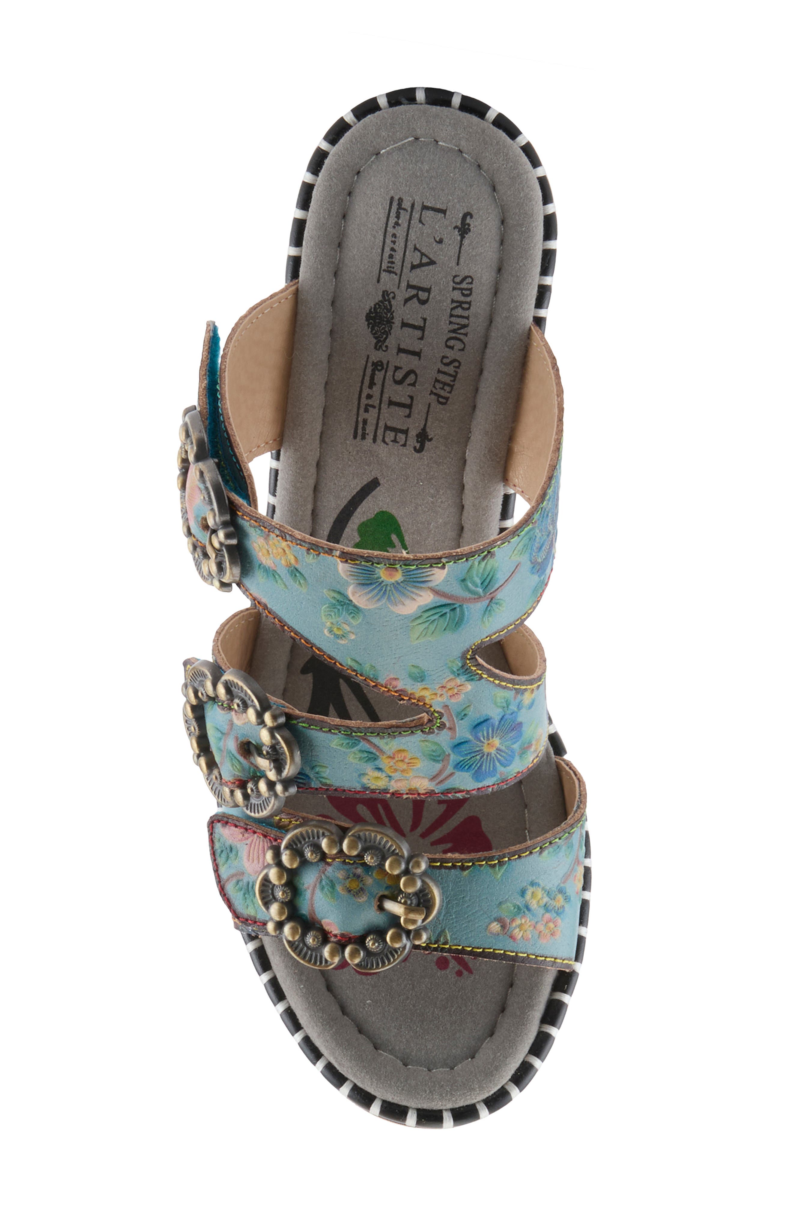 L'Artiste by Spring Step Milemarker Platform Slide Sandal, Alternate, color, Blue Multi
