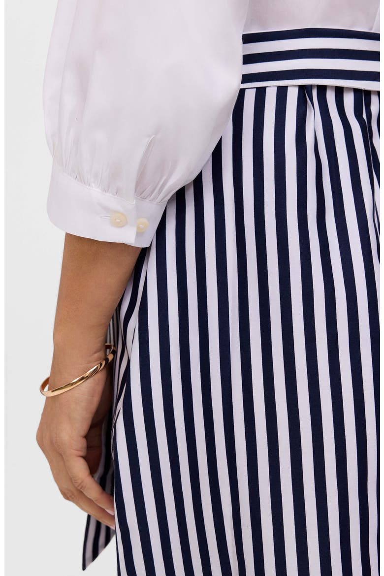 Esther Belted Stripe & Paisley Print Shirtdress, Alternate, color, WHITE MULTI