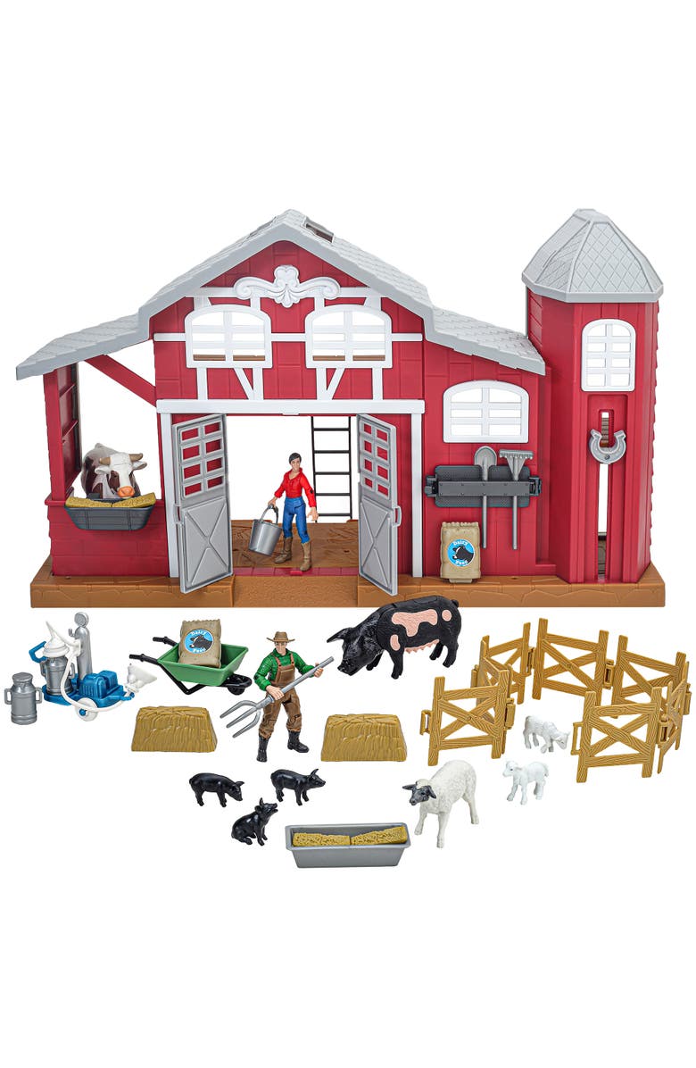 Big Country Toys Dairy Barn Adventure, 38 piece Farm Playset, Animal Toys, Kids 3+, Main, color, Multicolored