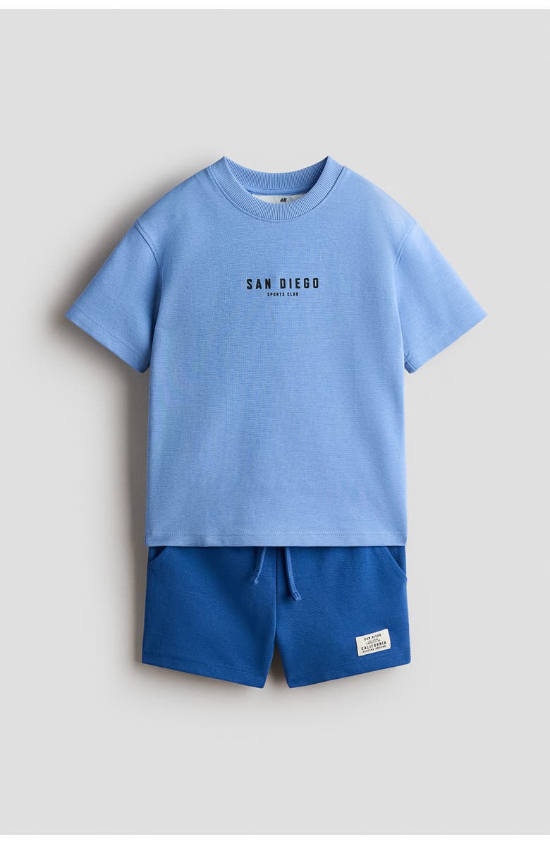 H&M 2-piece T-shirt And Sweatshorts Set, Main, color, 