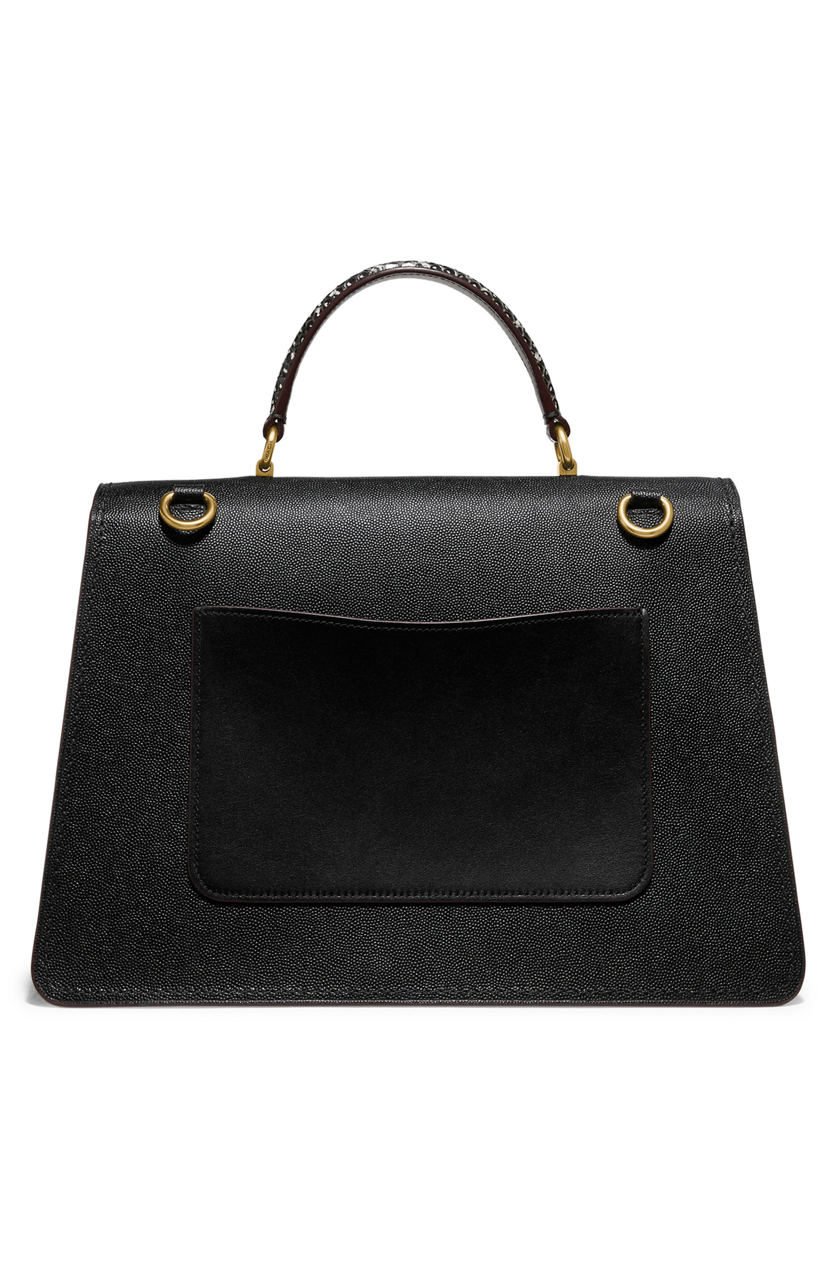 COACH Parker 32 Genuine Snakeskin & Leather Top Handle Bag, Alternate, color, 