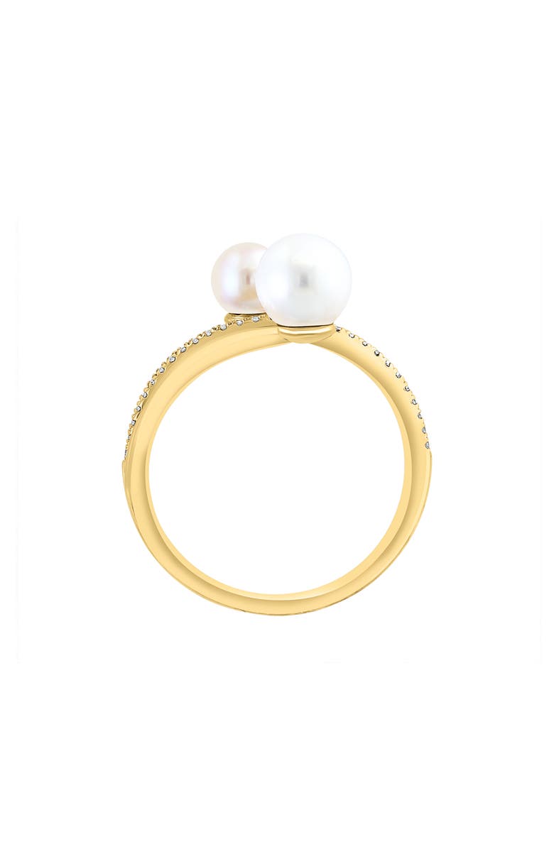 EFFY Diamond & Cultured Pearl Crossover Ring, Alternate, color, White