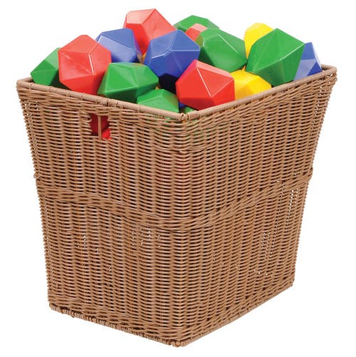 Kaplan Early Learning Company Washable Wicker Basket In Brown