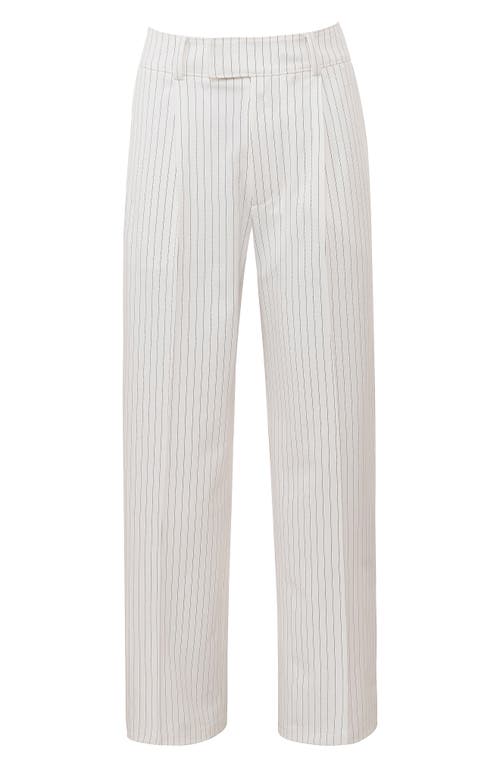 House Of Cb Hayden Tailored Pants In Pinestripe-white And Black
