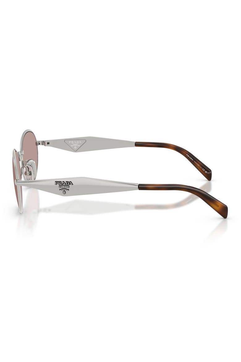PR D57S 54mm Oval Sunglasses, Alternate, color, SILVER / LIGHT PURPLE BROWN