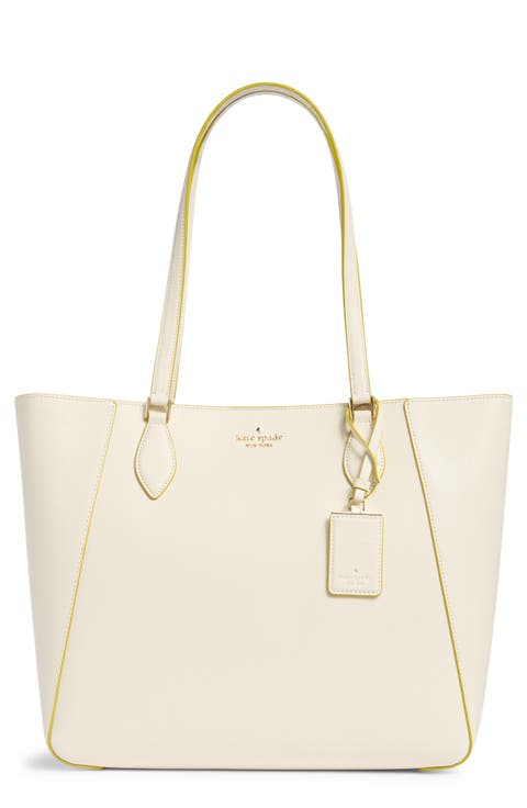 poppy refined grained leather tote bag
