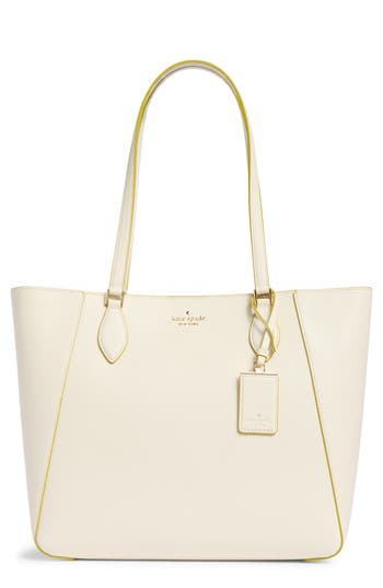 Kate Spade New York Poppy Refined Grained Leather Tote Bag In White