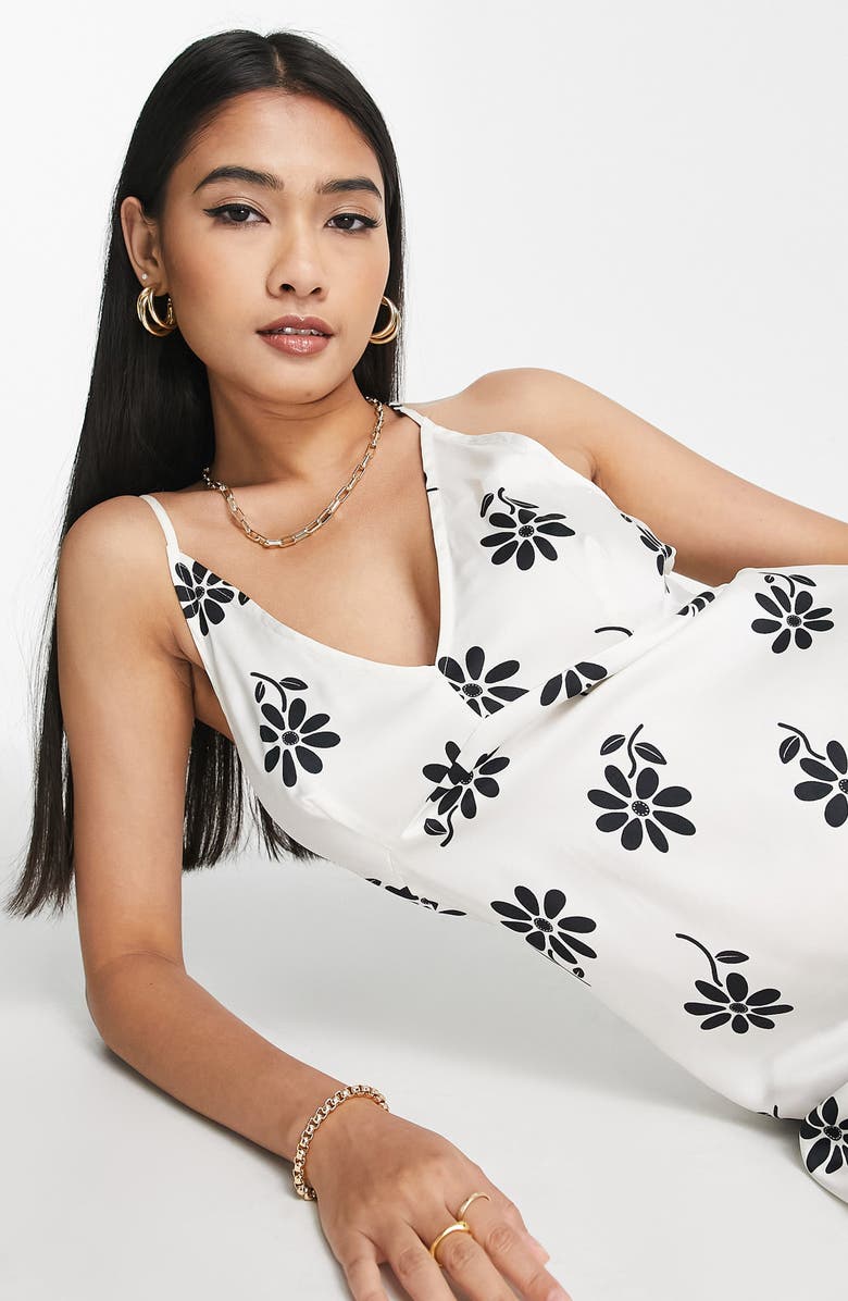 ASOS DESIGN Floral Satin Maxi Slipdress, Alternate, color, 