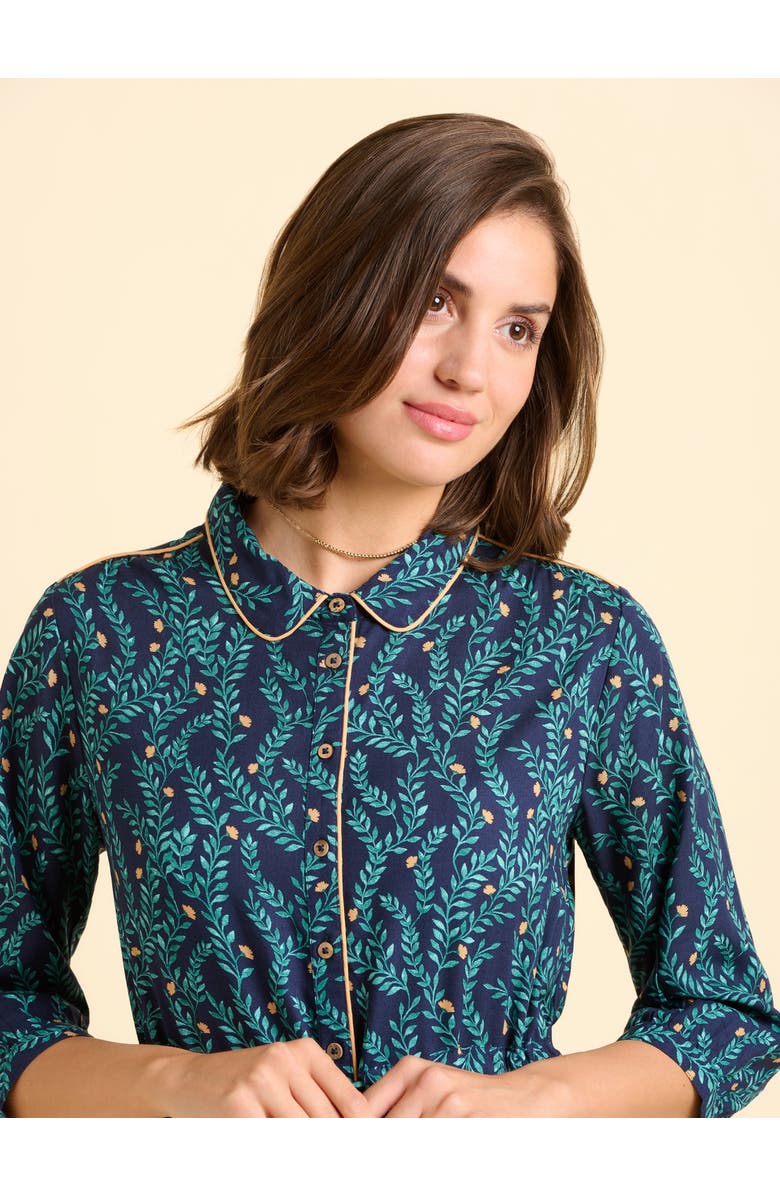 Brakeburn Skye 3/4 Sleeve Shirt Midi Dress, Alternate, color, Green