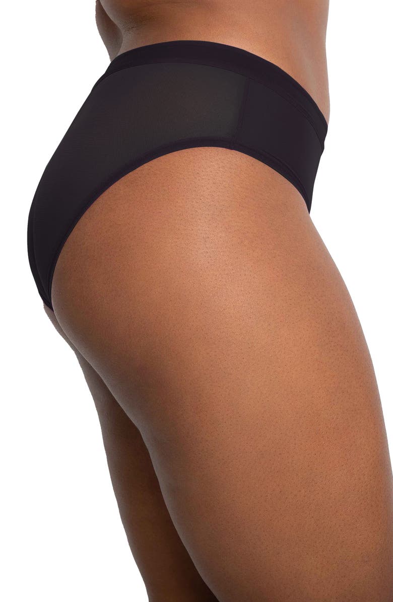Curvy Couture Sheer Mesh High Cut Briefs, Alternate, color,