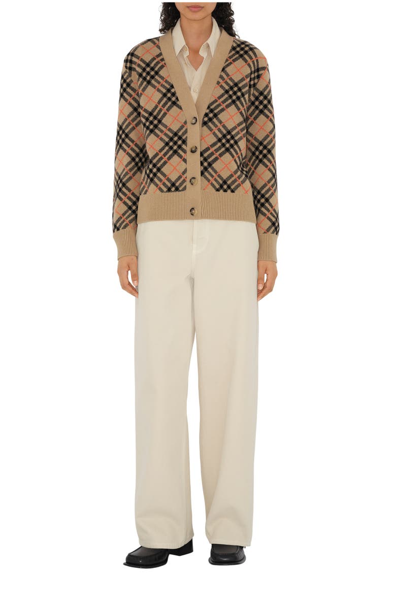 Burberry Check Cashmere Cardigan, Main, color, 