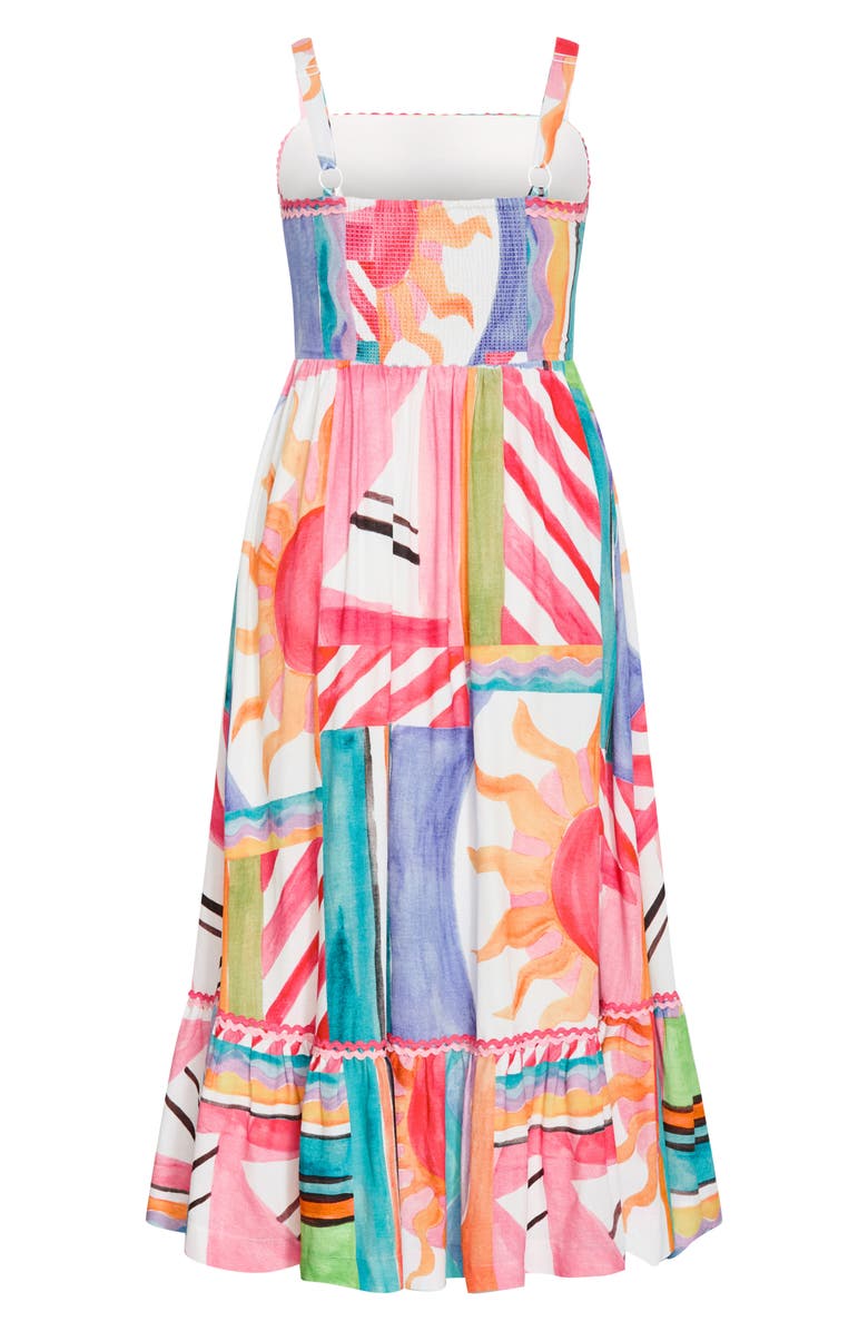 City Chic Sunlit Print Sleeveless Maxi Dress, Alternate, color, 