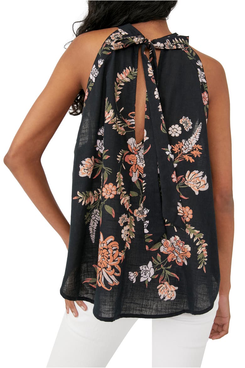 Emily Print Halter Tank, Alternate, color, BLACK