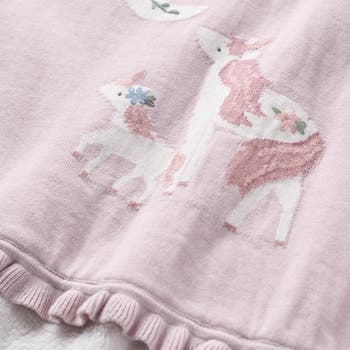 Unicorn Faux Fur & Cotton Knit Blanket