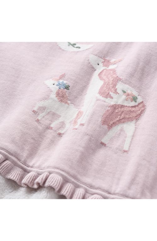 Elegant Baby Unicorn Faux Fur & Cotton Knit Blanket In Violet