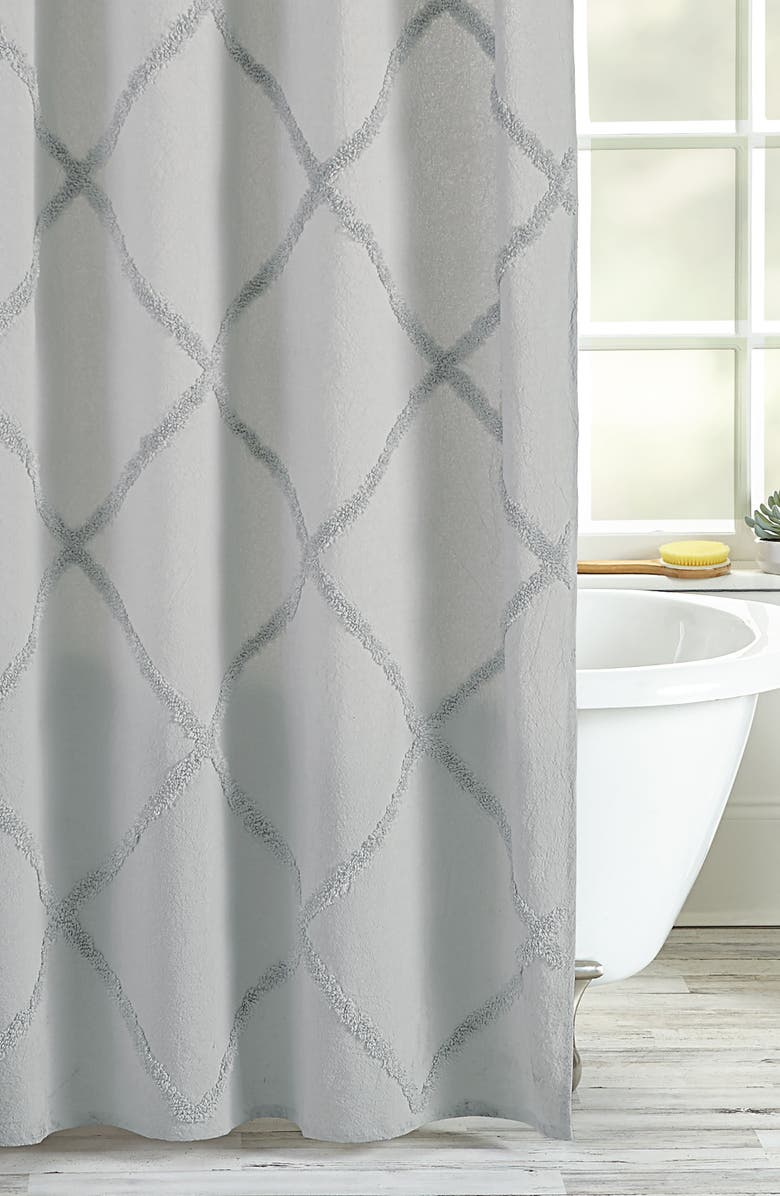 Peri Home Chenille Lattice Shower Curtain, Alternate, color, 