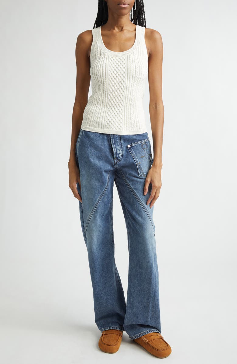 JW Anderson Cable Knit Sweater Tank, Alternate, color, Ivory