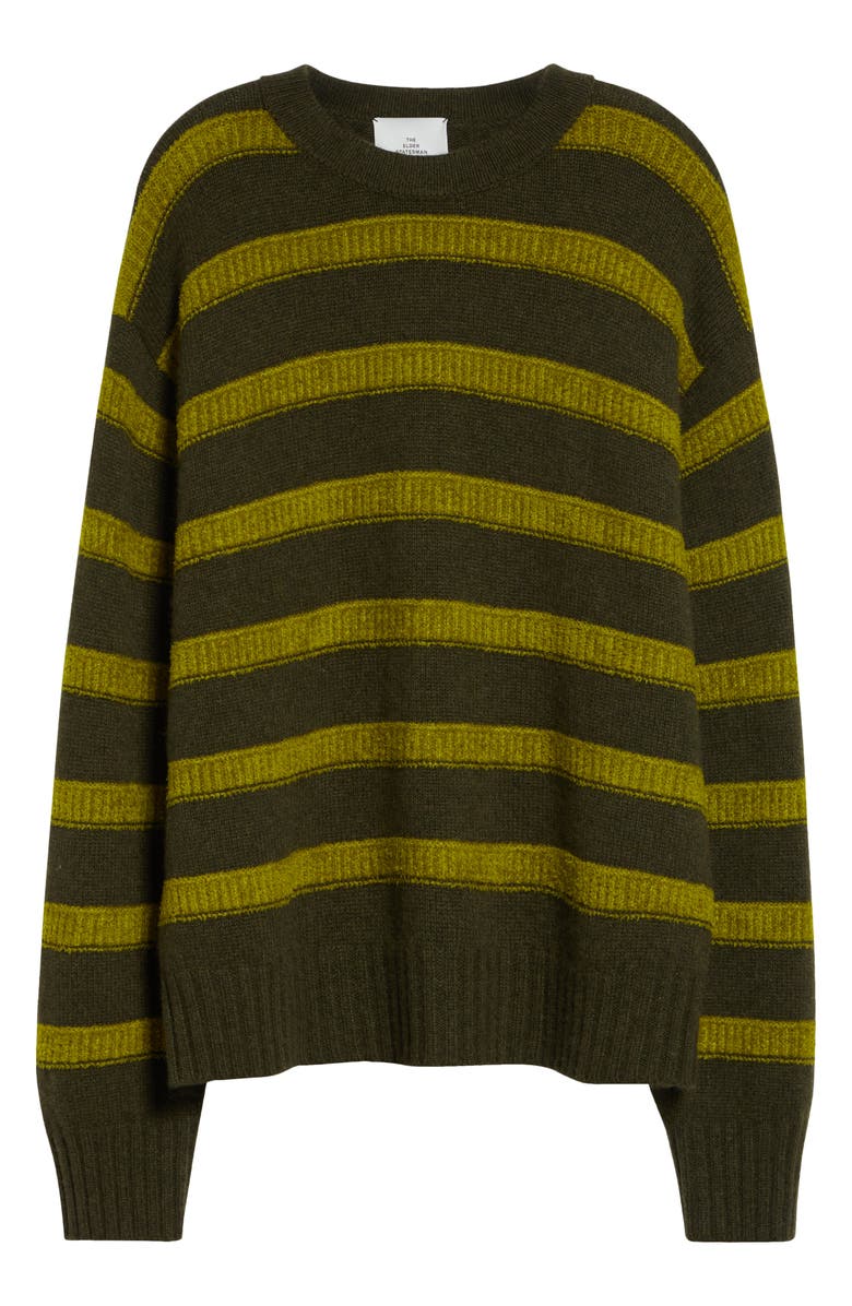The Elder Statesman Ridgeline Stripe Oversize Cashmere Sweater, Alternate, color, Snap Pea Stripe