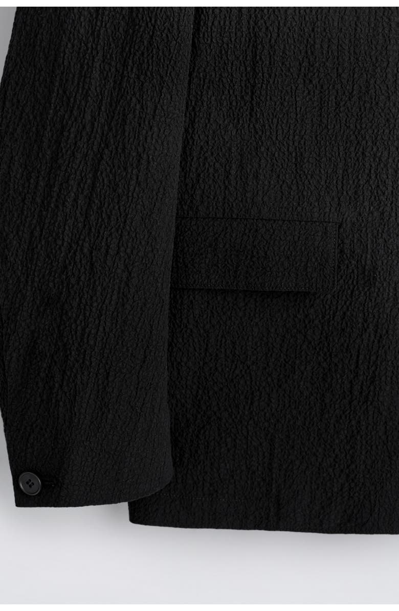 COS Unstructured Seersucker Blazer, Alternate, color, Black