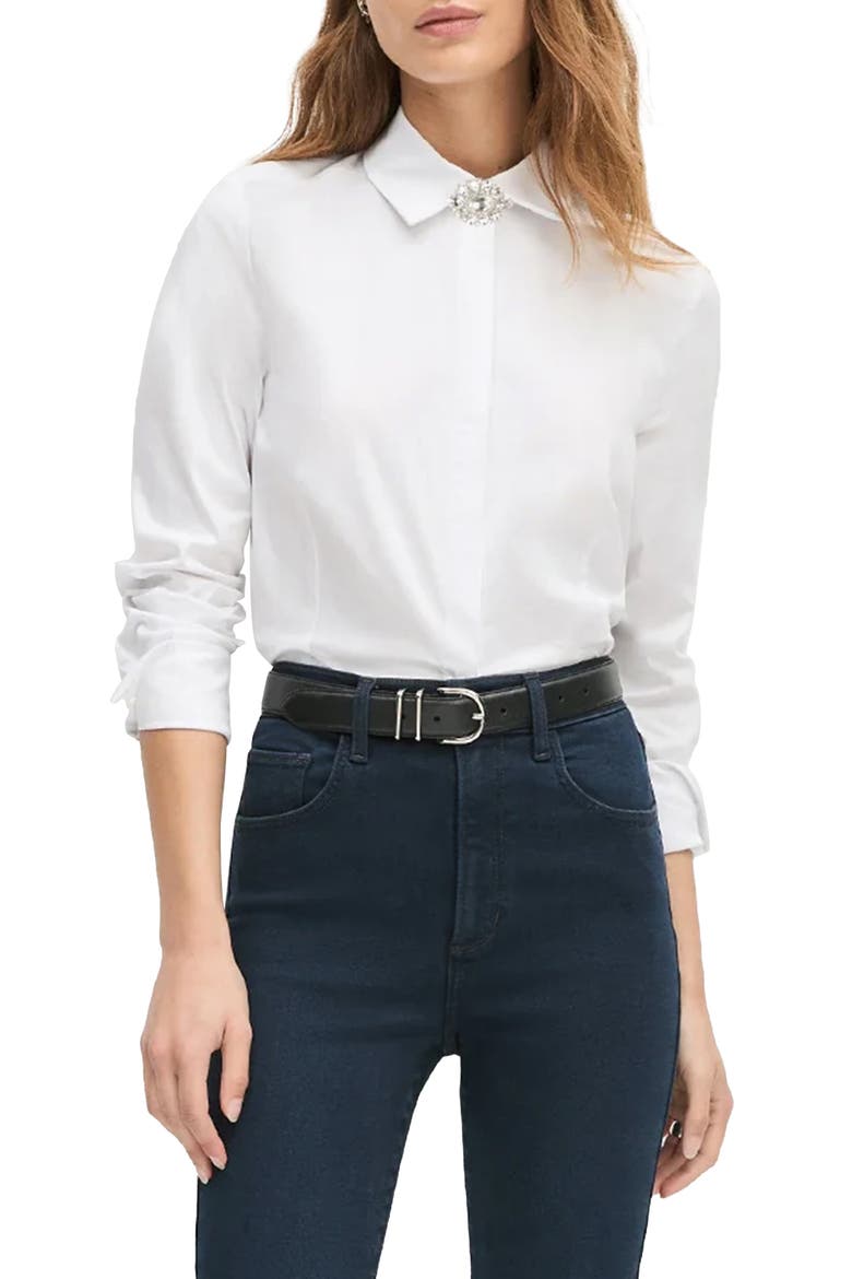The Darling Embellished Shirt, Alternate, color, WHITE