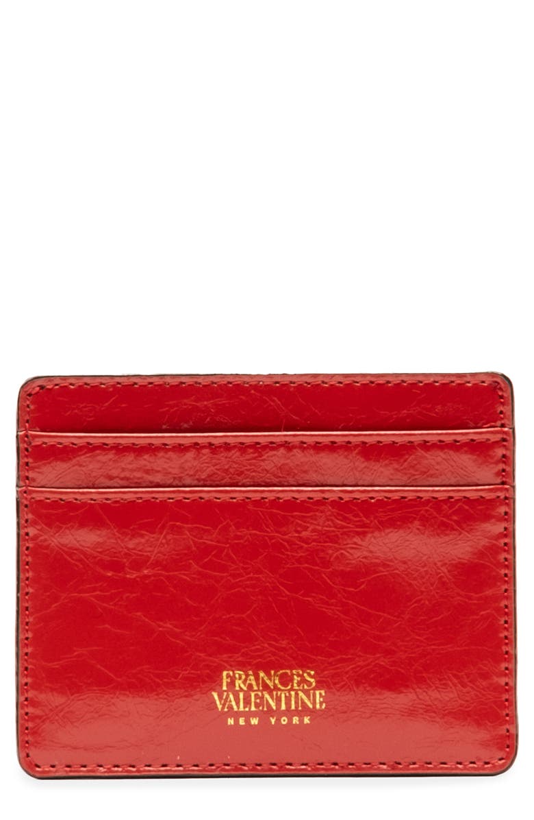 Frances Valentine Leather Card Case, Main, color, Red
