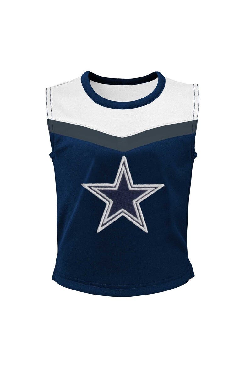 Girls Youth Navy Dallas Cowboys Spirit Two-Piece Cheerleader Set, Alternate, color, Navy