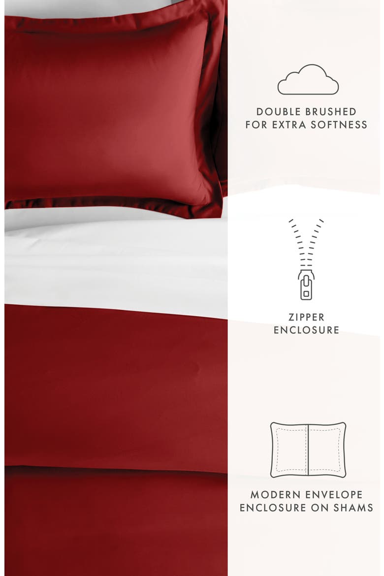 IENJOY HOME Premium Ultra Soft 3-Piece Duvet Cover Set, Alternate, color, BURGUNDY