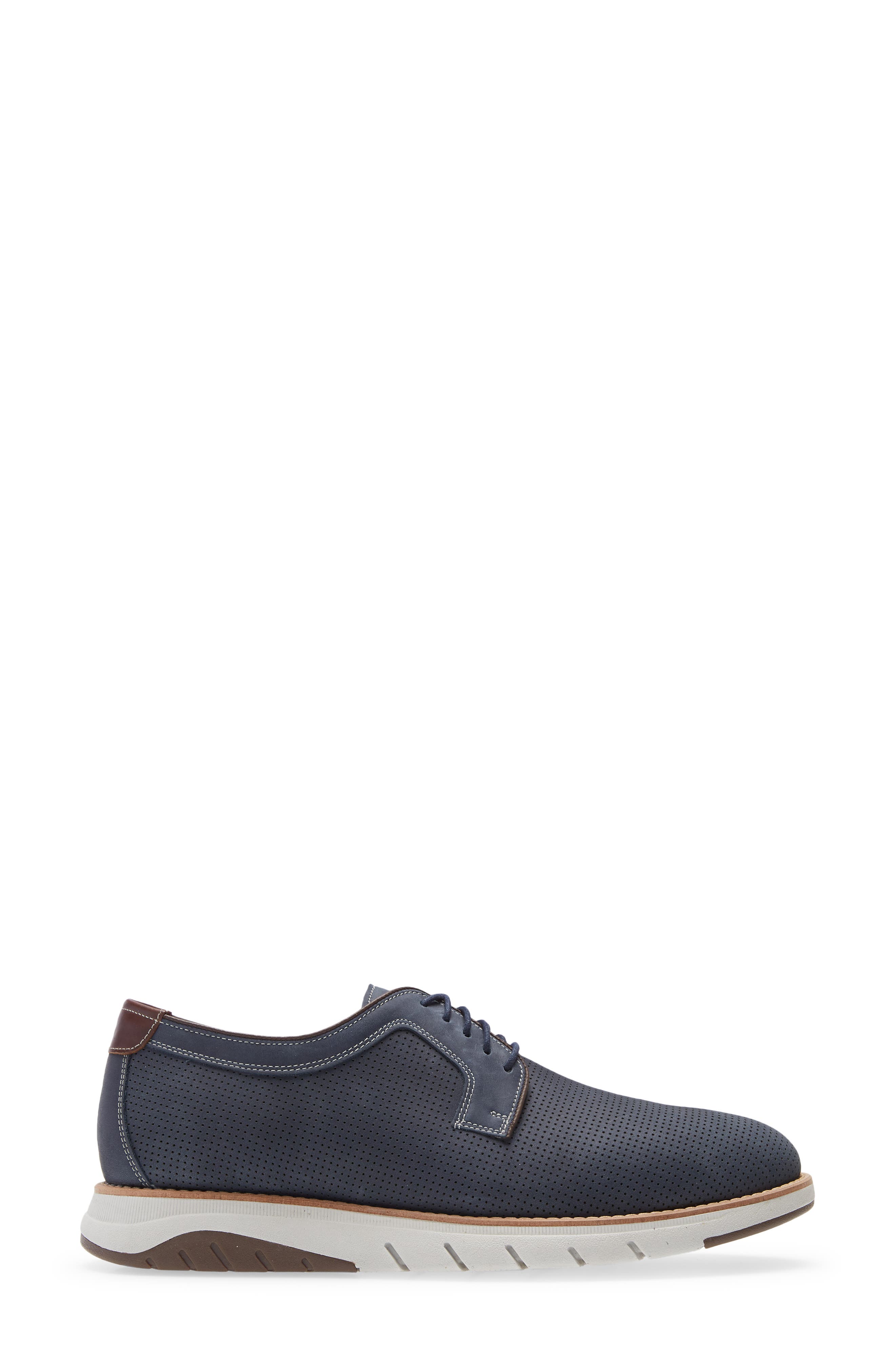 Johnston & Murphy Vaughn Plain Toe Derby, Alternate, color, NAVY OILED