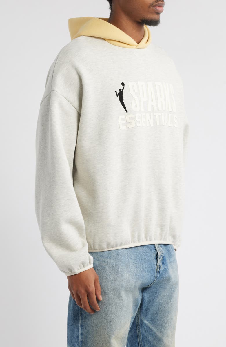 Fear of God Essentials x NBA Los Angeles Sparks Hoodie, Alternate, color, Light Heather