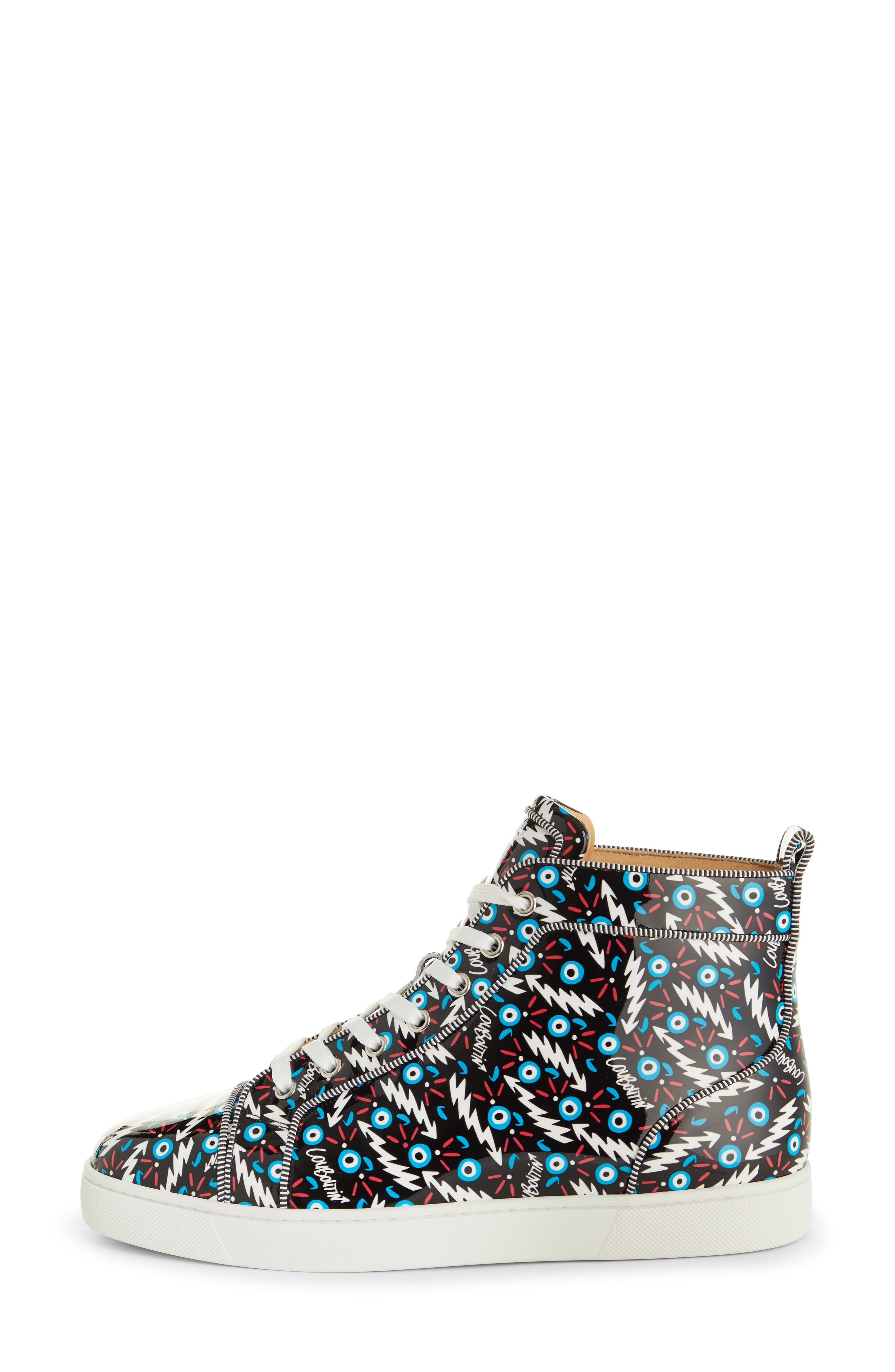 Christian Louboutin Louis Orlato Patent Leather High Top Sneaker, Alternate, color, 