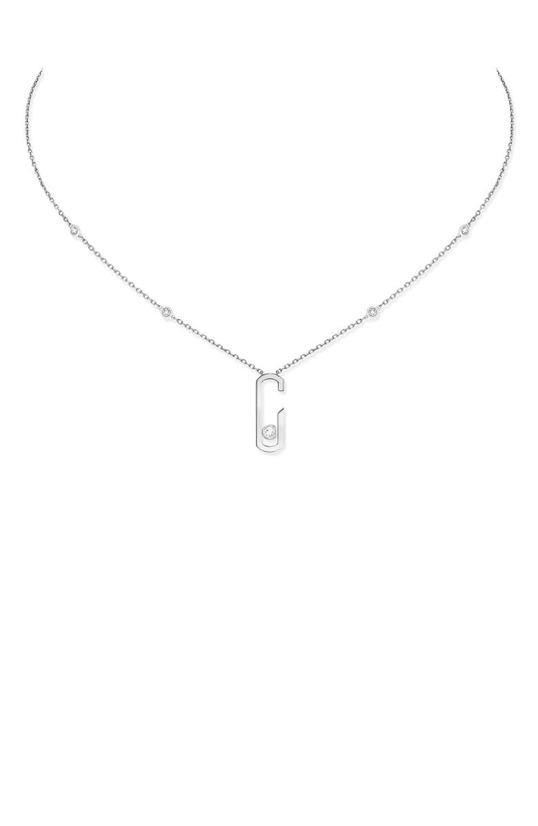 Messika Move Addiction by Gigi Hadid Diamond Station Pendant Necklace, Main, color, 