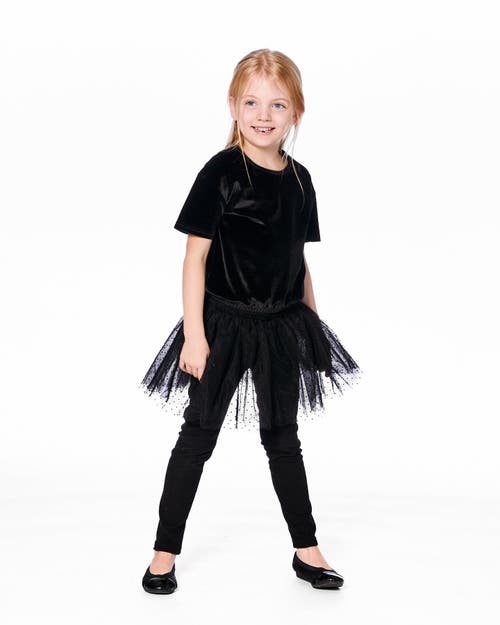 Deux Par Deux Leggings With Tulle Skirt In Blue