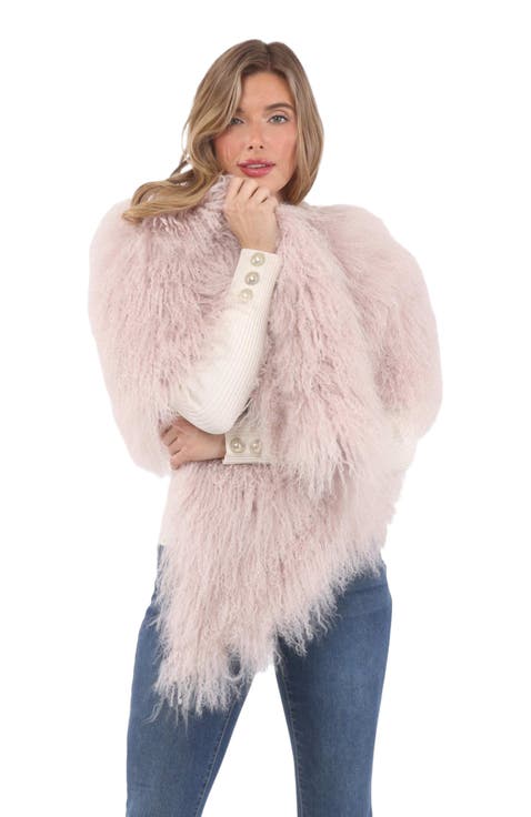 Select Genuine Shearling Shawl