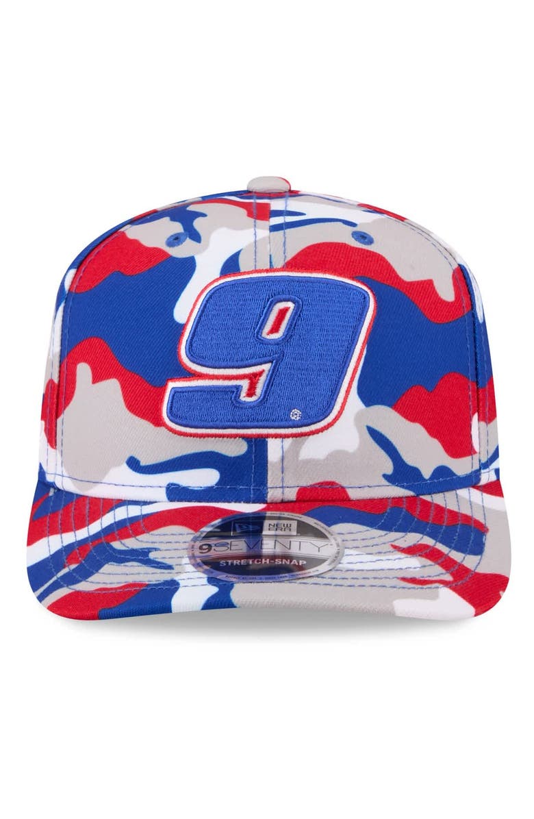 New Era Men's New Era White Chase Elliott Patriotic Camo 9SEVENTY Stretch-Snap Hat, Alternate, color, White