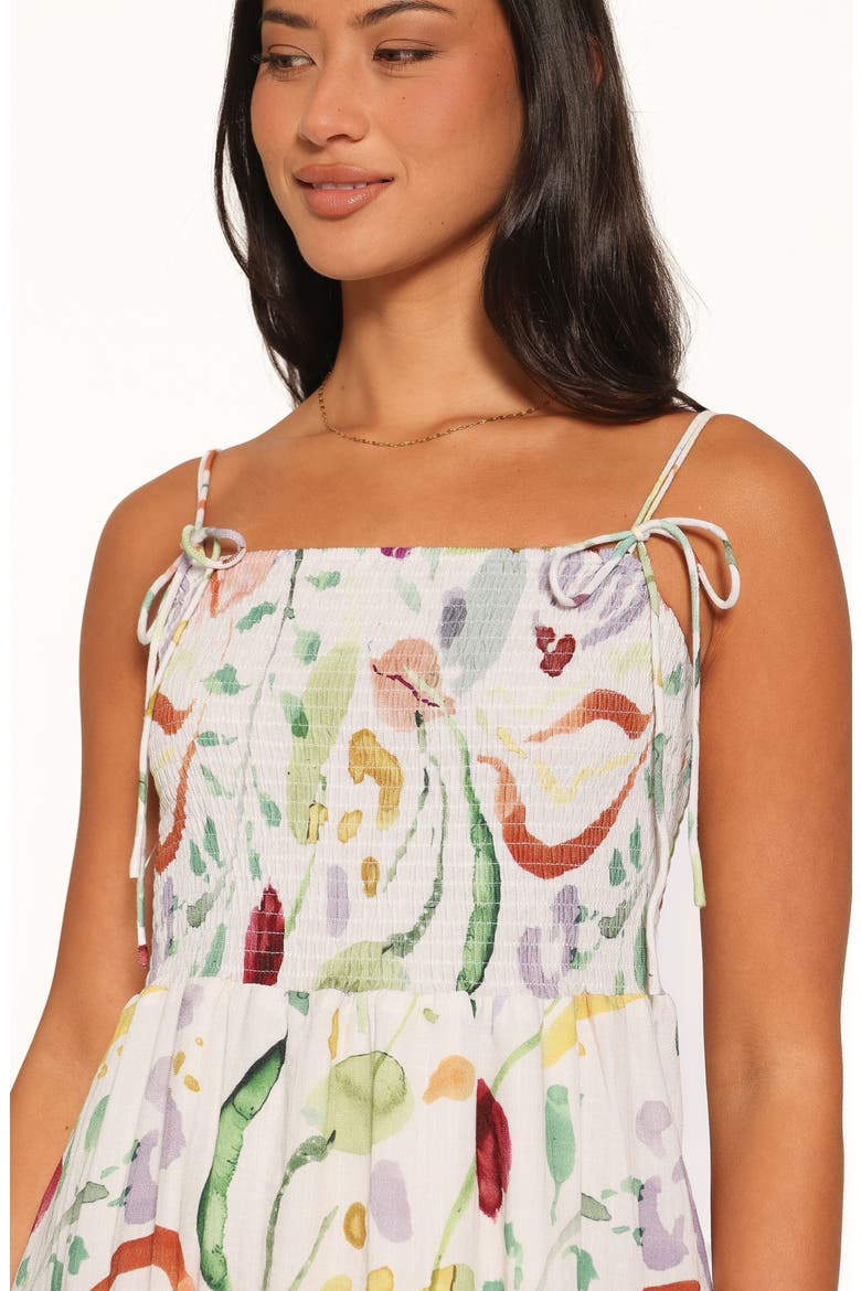 Gresha Smocked Tie Strap Minidress, Alternate, color, WATERCOLOR