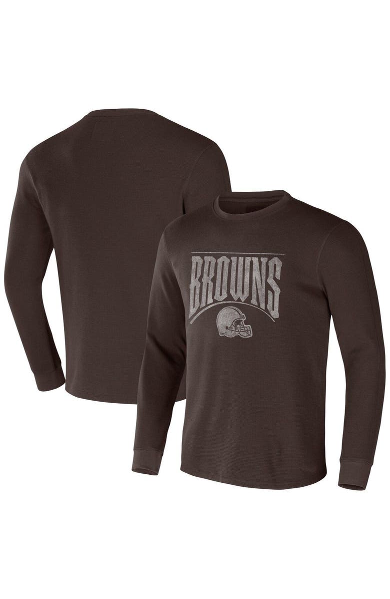 NFL X DARIUS RUCKER Men's NFL x Darius Rucker Collection by Fanatics Brown Cleveland Browns Long Sleeve Thermal T-Shirt, Main, color, 
