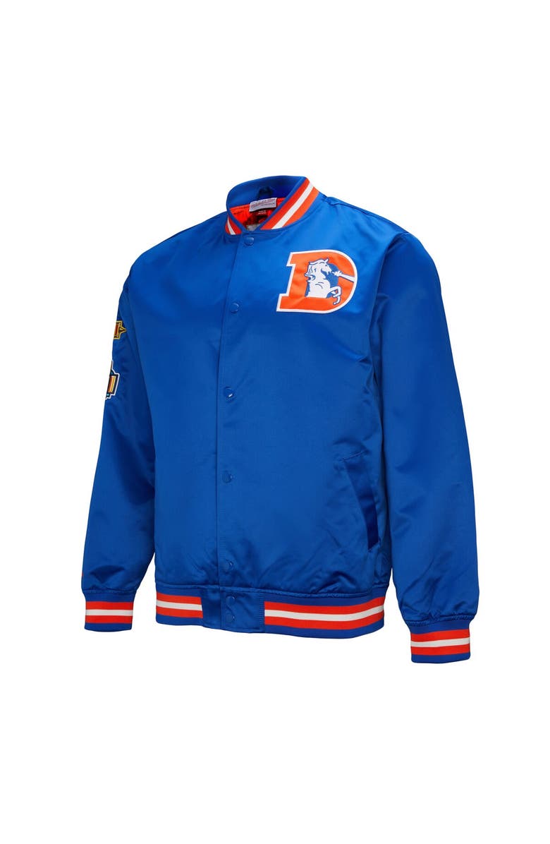 Mitchell & Ness Men's Mitchell & Ness Royal Denver Broncos Double Down Satin Full-Snap Jacket, Alternate, color, 