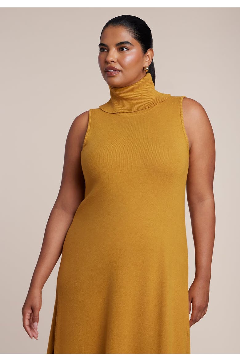 Turtleneck Sweater Midi Dress (plus), Alternate, color, HONEY