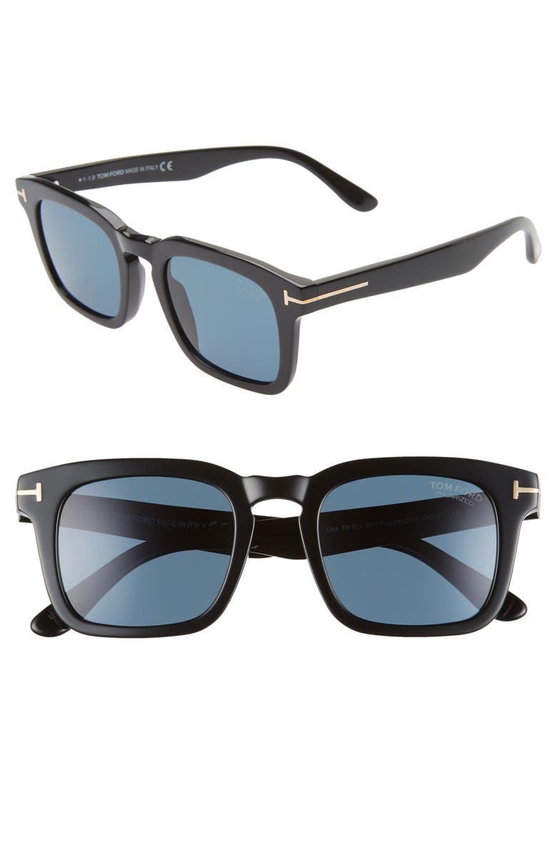 TOM FORD Dax 50mm Polarized Square Sunglasses, Main, color, 