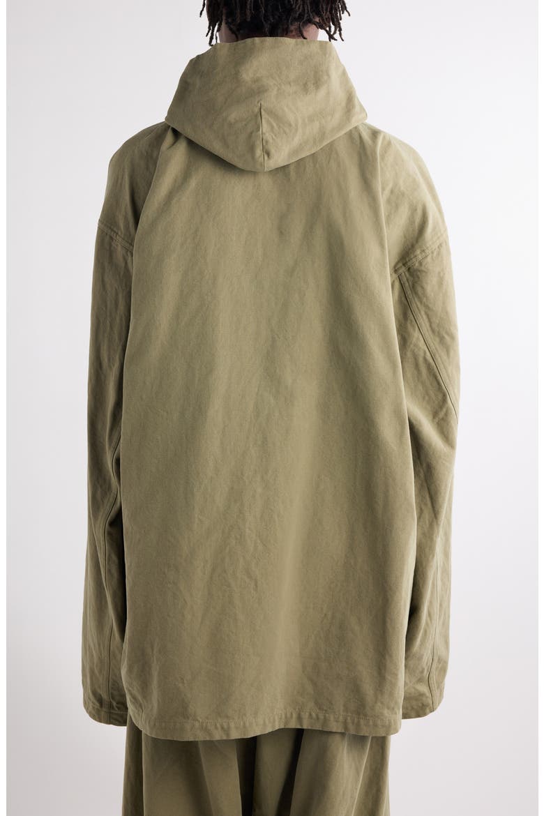 Oversize Cotton Hooded Jacket, Alternate, color, 3420 LINDEN