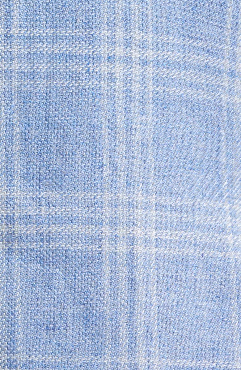 Peter Millar Hyperlight Soft Light Blue Check Linen & Wool Sport Coat, Alternate, color, Light Blue