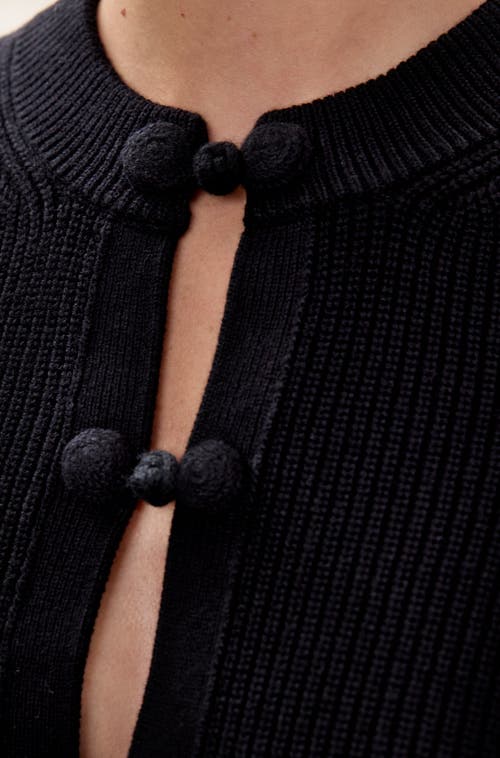 Rebecca Taylor Rhea Knit Peplum Cardi In Black