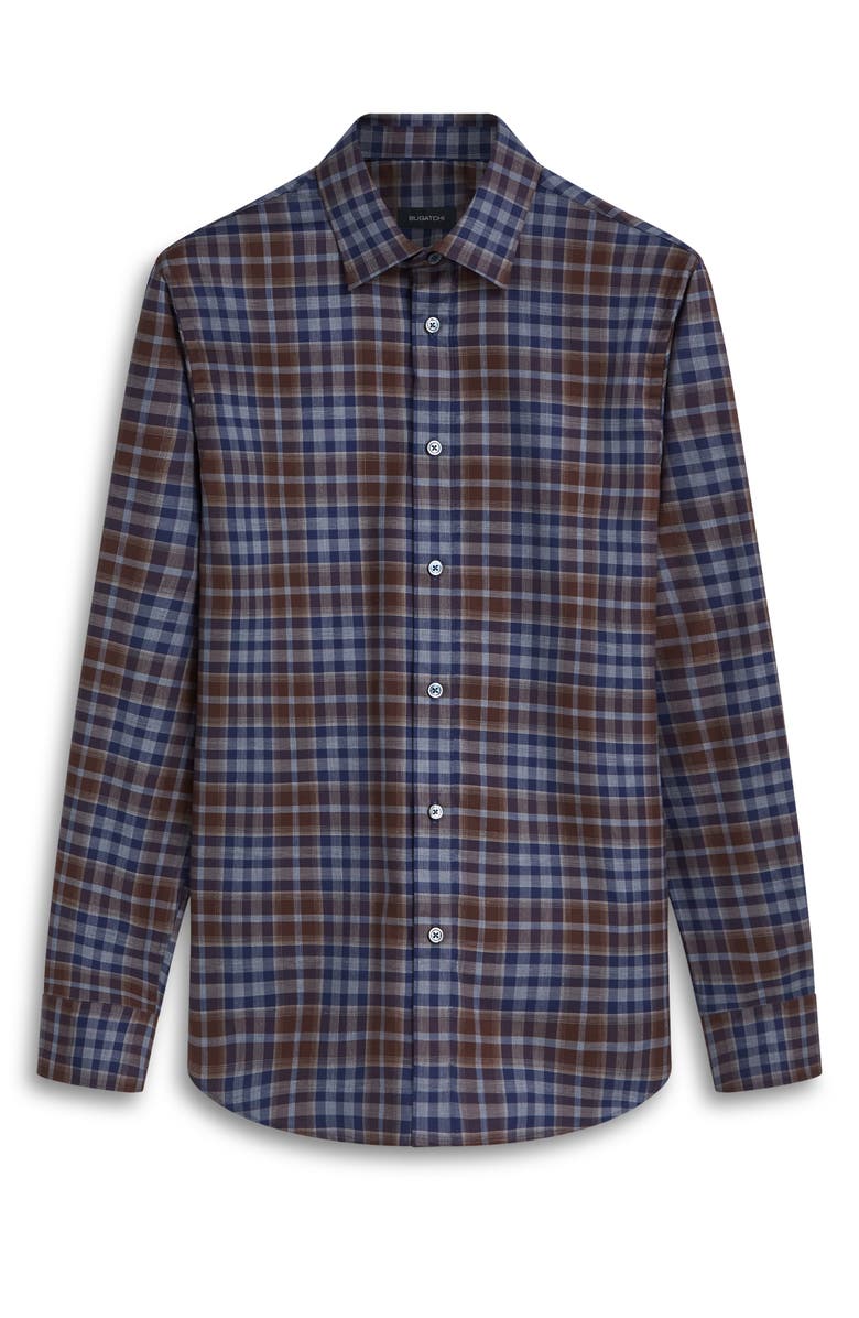 Bugatchi Julian Plaid Print Cotton Button-Up Shirt, Alternate, color, 