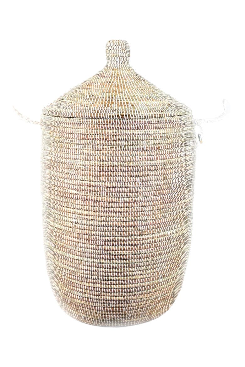Dou Lid Storage Basket Monochrome Storage, Main, color, White