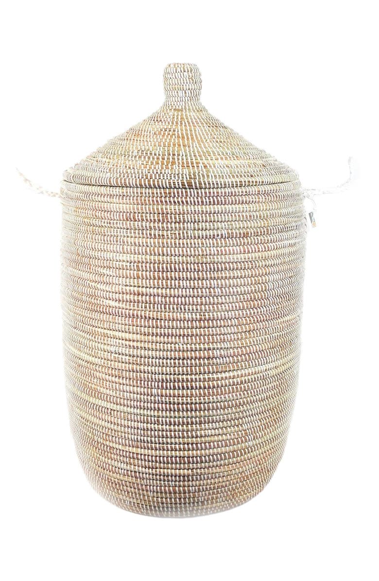 Mbare Dou Lid Storage Basket Monochrome, Main, color, White