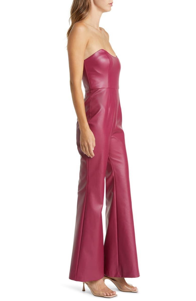 Hutch Kimper Faux Leather Strapless Jumpsuit, Alternate, color, 