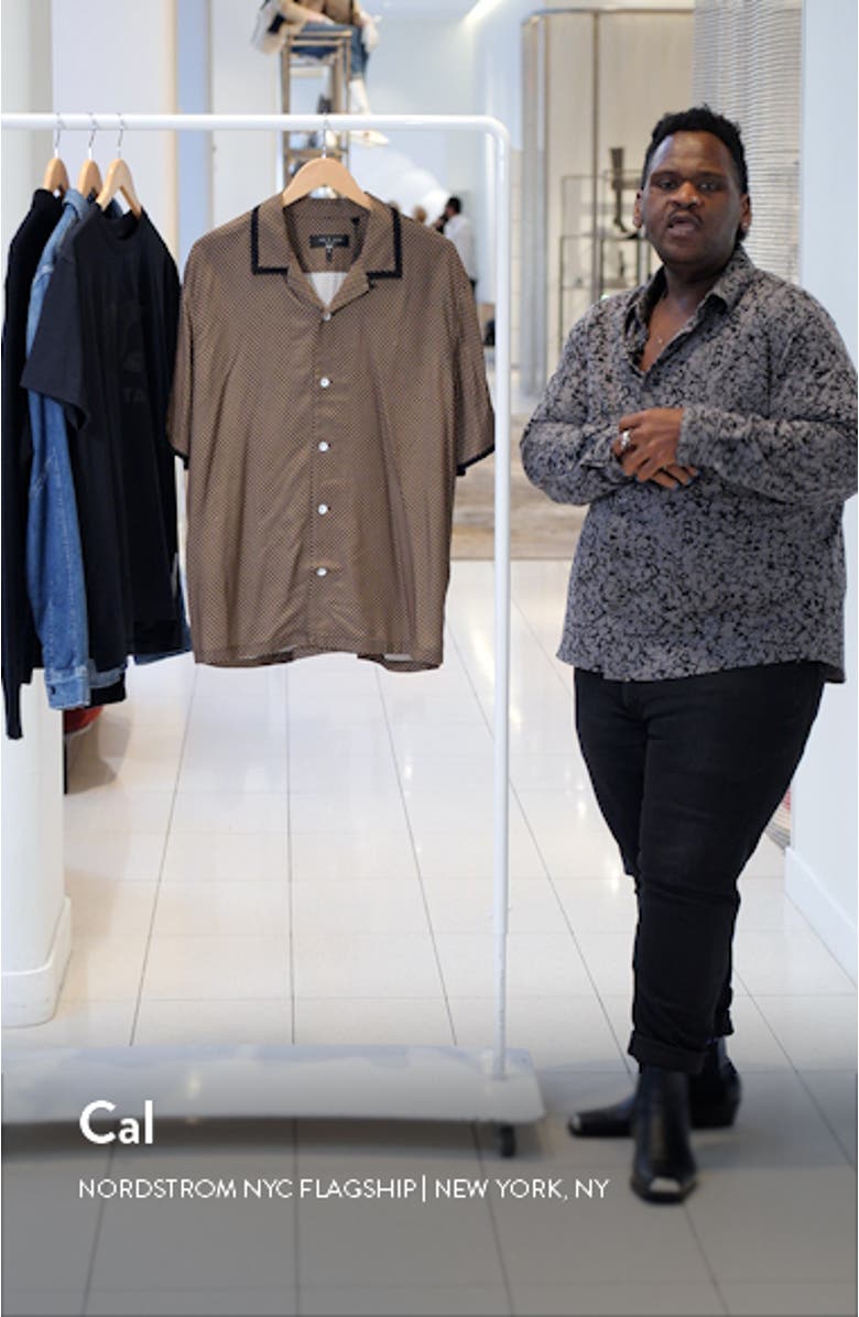 Foulard Print Short Sleeve Button-Up Shirt, sales video thumbnail