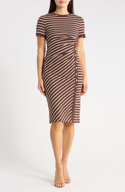 Stripe Knit Midi Dress