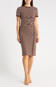 DKNY Stripe Knit Midi Dress