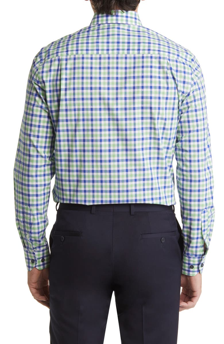 Duchamp Tailored Fit Gingham Dress Shirt, Alternate, color, Green